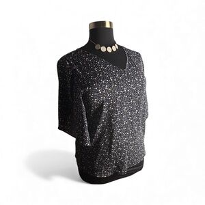 JOUICA PULLOVER Petal sleeve Floral Blouse Navy floral cottage core Boho Chic L